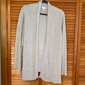 J. Jill XL Woman’s Open Front Cardigan in Light Grey